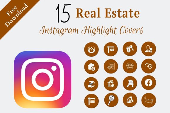 15 Brown - Instagram Highlights Realtor Graphics Freebies