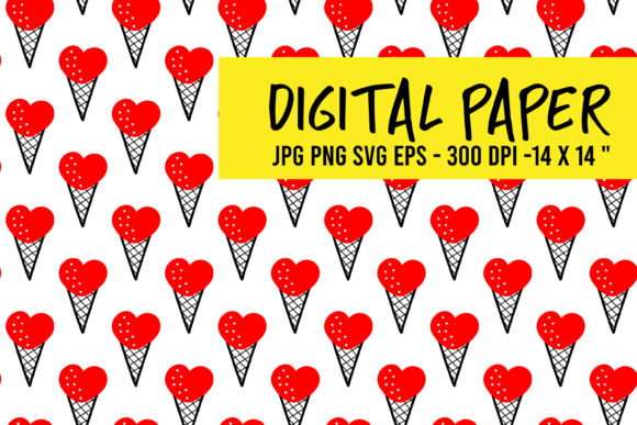Digital Paper with Ice Cream Cones: Graphics & Freebies