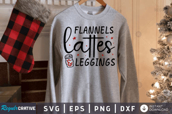 FREE Flannels Lattes Leggings: A Graphic Design Asset for Crafts and Merch