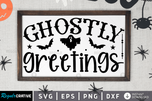FREE Ghostly Greetings Svg Design for Graphics and Crafts