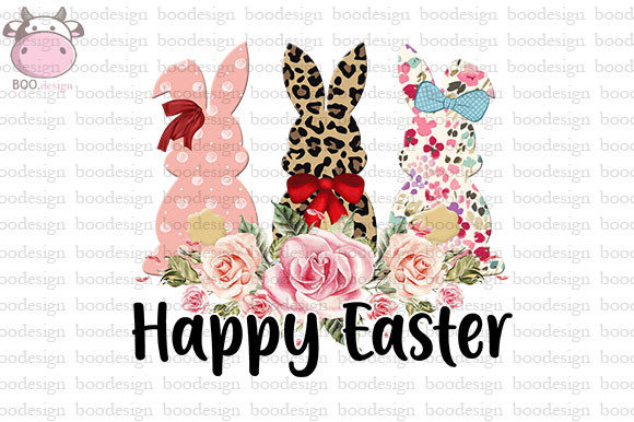 Leopard Easter Bunny PNG Sublimation
