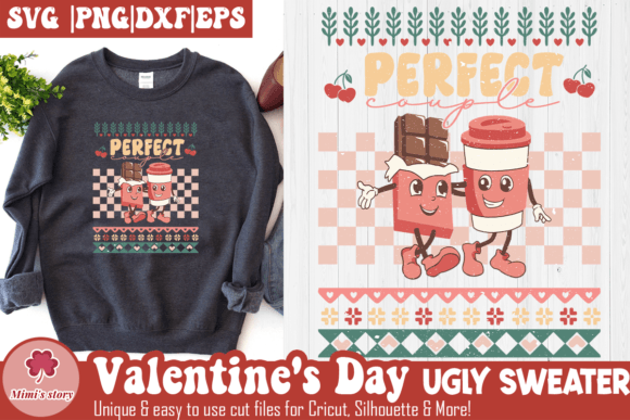 Perfect Couple SVG Chocolate and Coffee: Graphics for Crafts