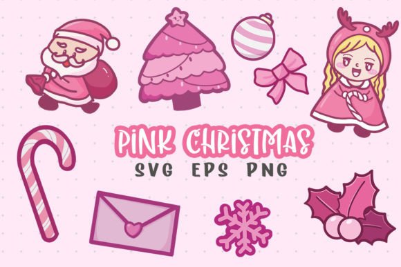 Pink Christmas SVG: Graphics for Crafts and Creative Marketing
