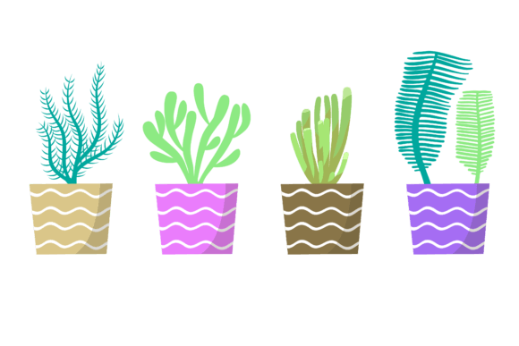 Plant Design Pot Vector Colorful Graphics Freebies